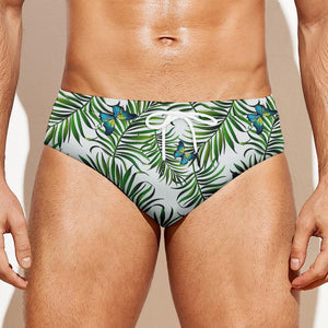 Tropical Butterfly Pattern Print Men's Swim Briefs