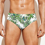 Tropical Butterfly Pattern Print Men's Swim Briefs