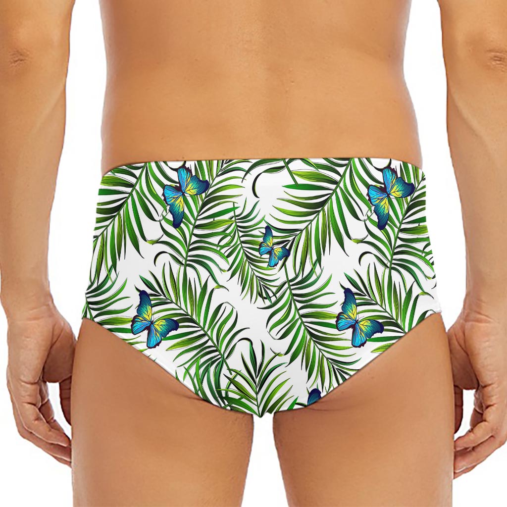 Tropical Butterfly Pattern Print Men's Triangle Swim Briefs