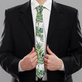 Tropical Butterfly Pattern Print Necktie