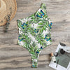 Tropical Butterfly Pattern Print One Shoulder Bodysuit