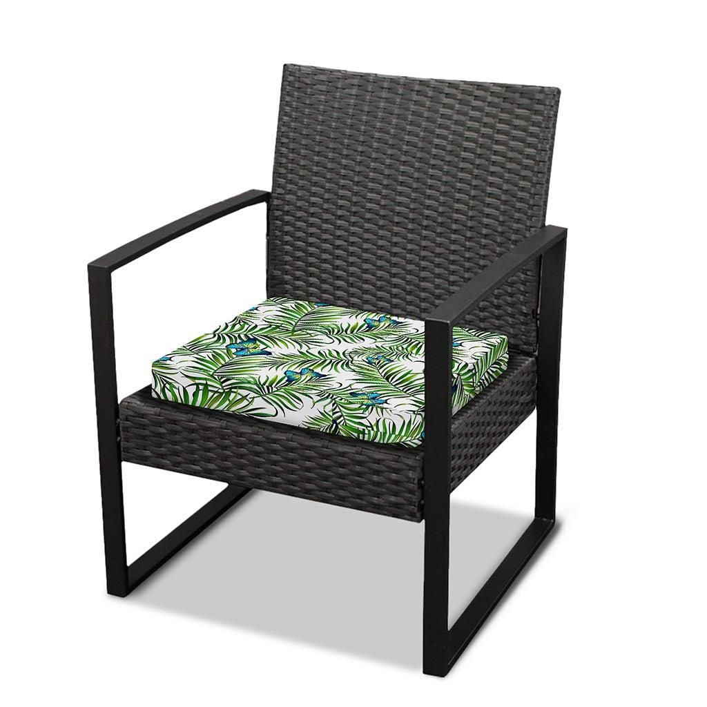 Tropical Butterfly Pattern Print Outdoor Seat Cushion Cover