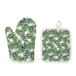 Tropical Butterfly Pattern Print Oven Mitt And Pot Holder Set