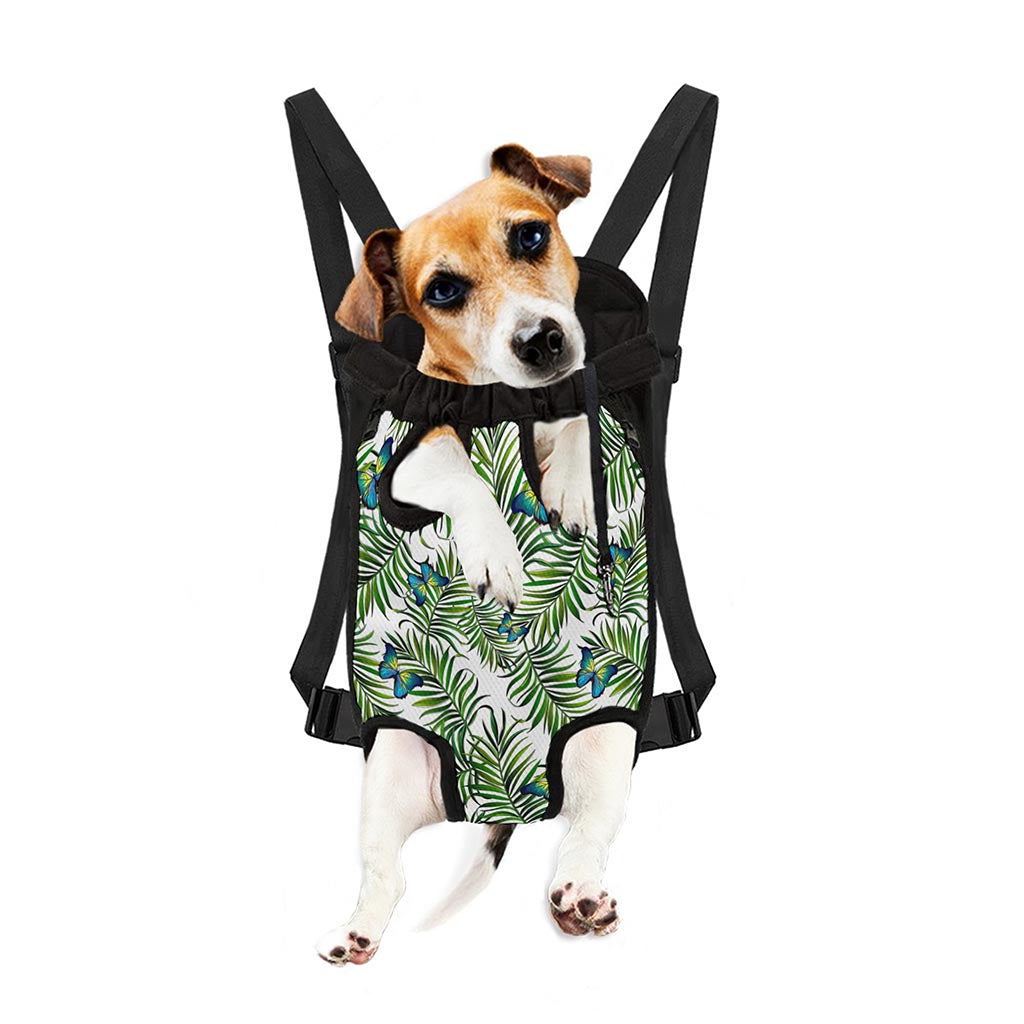 Tropical Butterfly Pattern Print Pet Carrier Backpack