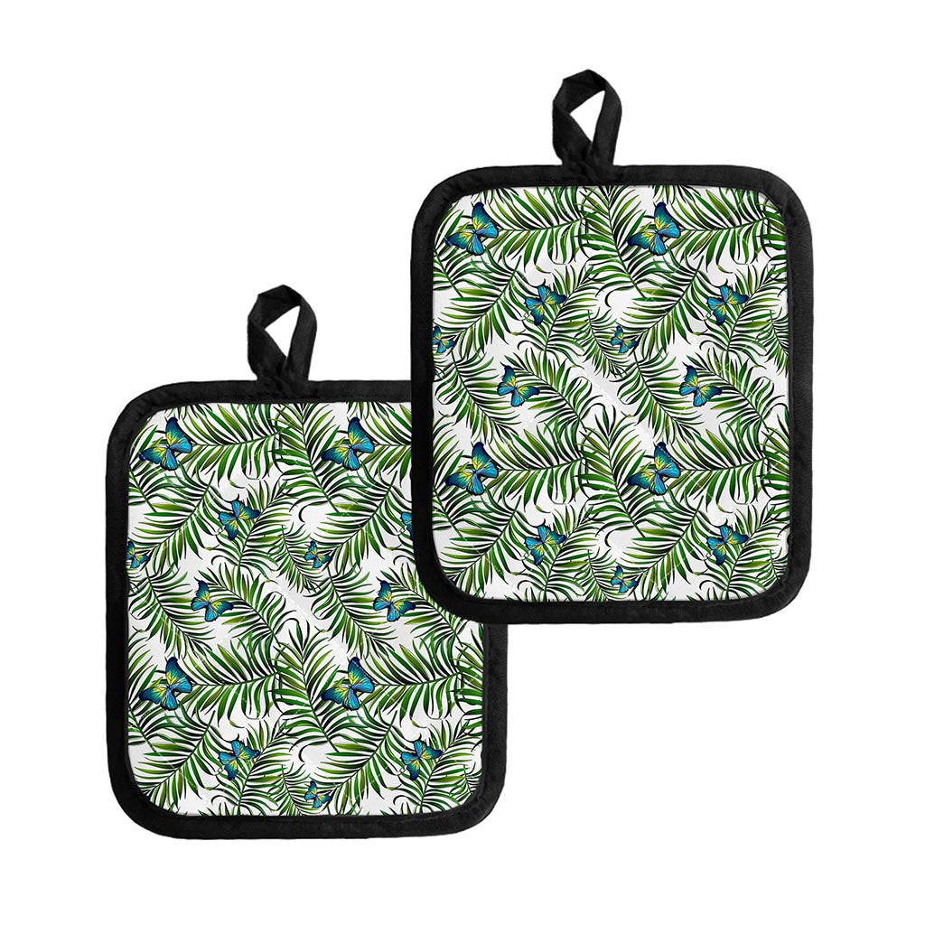 Tropical Butterfly Pattern Print Pot Holders