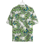 Tropical Butterfly Pattern Print Rayon Hawaiian Shirt