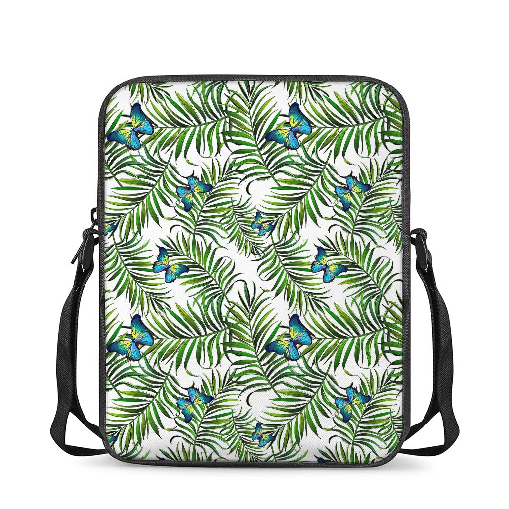Tropical Butterfly Pattern Print Rectangular Crossbody Bag