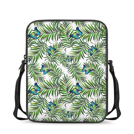 Tropical Butterfly Pattern Print Rectangular Crossbody Bag