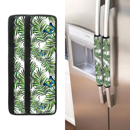Tropical Butterfly Pattern Print Refrigerator Handle Covers