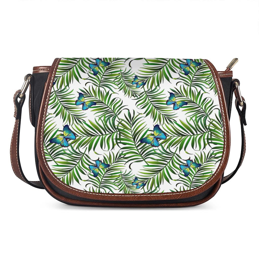 Tropical Butterfly Pattern Print Saddle Bag