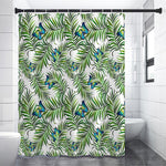 Tropical Butterfly Pattern Print Shower Curtain