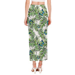 Tropical Butterfly Pattern Print Side Slit Maxi Skirt