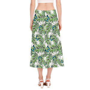 Tropical Butterfly Pattern Print Side Slit Midi Skirt