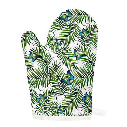 Tropical Butterfly Pattern Print Single Oven Mitt