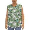 Tropical Butterfly Pattern Print Sleeveless Baseball Jersey