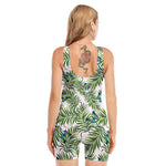 Tropical Butterfly Pattern Print Sleeveless One Piece Swimsuit