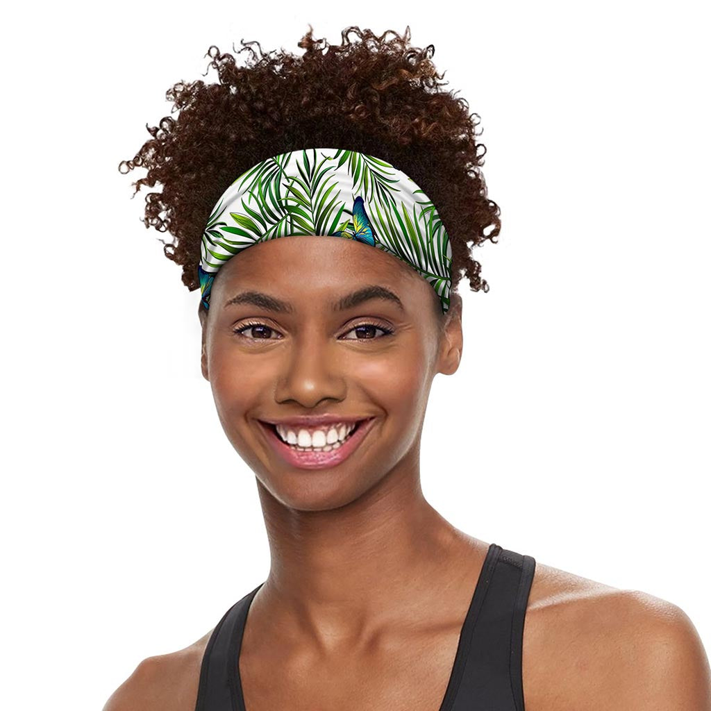 Tropical Butterfly Pattern Print Sports Headband