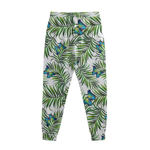 Tropical Butterfly Pattern Print Sweatpants