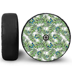 Tropical Butterfly Pattern Print Tire Cover With Camera Hole