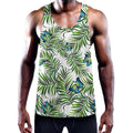 Tropical Butterfly Pattern Print Men's Workout Tank Top