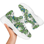 Tropical Butterfly Pattern Print White Chunky Shoes