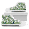 Tropical Butterfly Pattern Print White High Top Sneakers