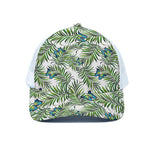 Tropical Butterfly Pattern Print White Mesh Trucker Cap