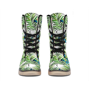 Tropical Butterfly Pattern Print Winter Boots