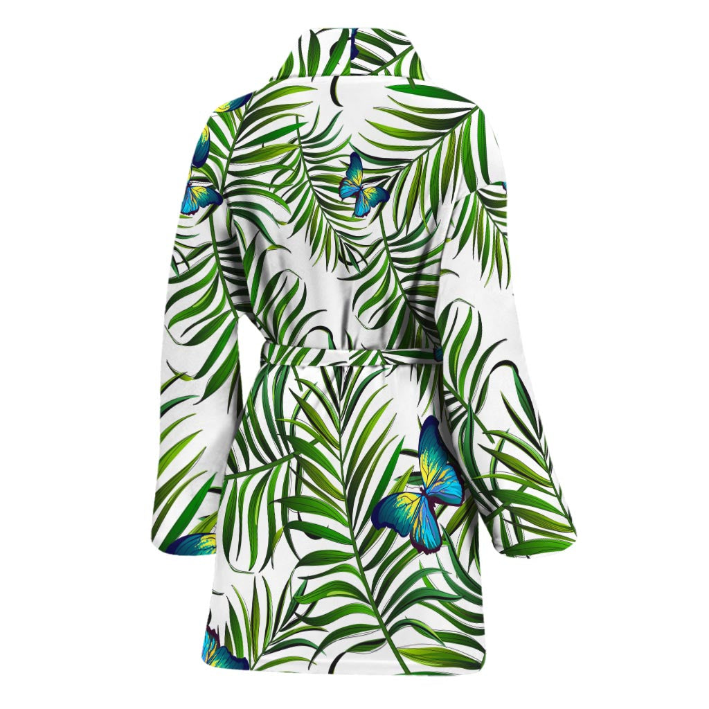 Tropical Butterfly Pattern Print Women's Bathrobe