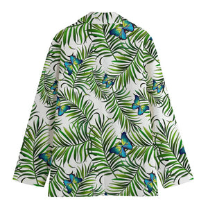 Tropical Butterfly Pattern Print Women's Blazer