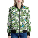 Tropical Butterfly Pattern Print Women's Bomber Jacket