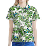 Tropical Butterfly Pattern Print Women's Polo Shirt