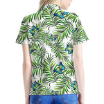 Tropical Butterfly Pattern Print Women's Polo Shirt