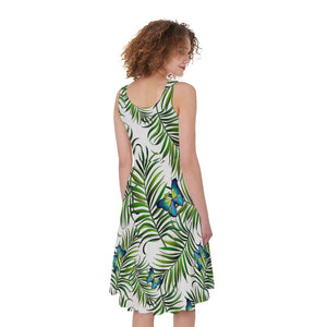 Tropical Butterfly Pattern Print Women's Sleeveless Dress