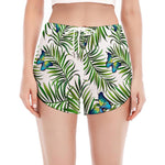 Tropical Butterfly Pattern Print Women's Split Running Shorts
