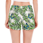 Tropical Butterfly Pattern Print Women's Split Running Shorts