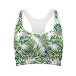 Tropical Butterfly Pattern Print Women's Sports Bra