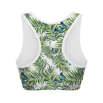Tropical Butterfly Pattern Print Women's Sports Bra