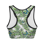 Tropical Butterfly Pattern Print Women's Sports Bra
