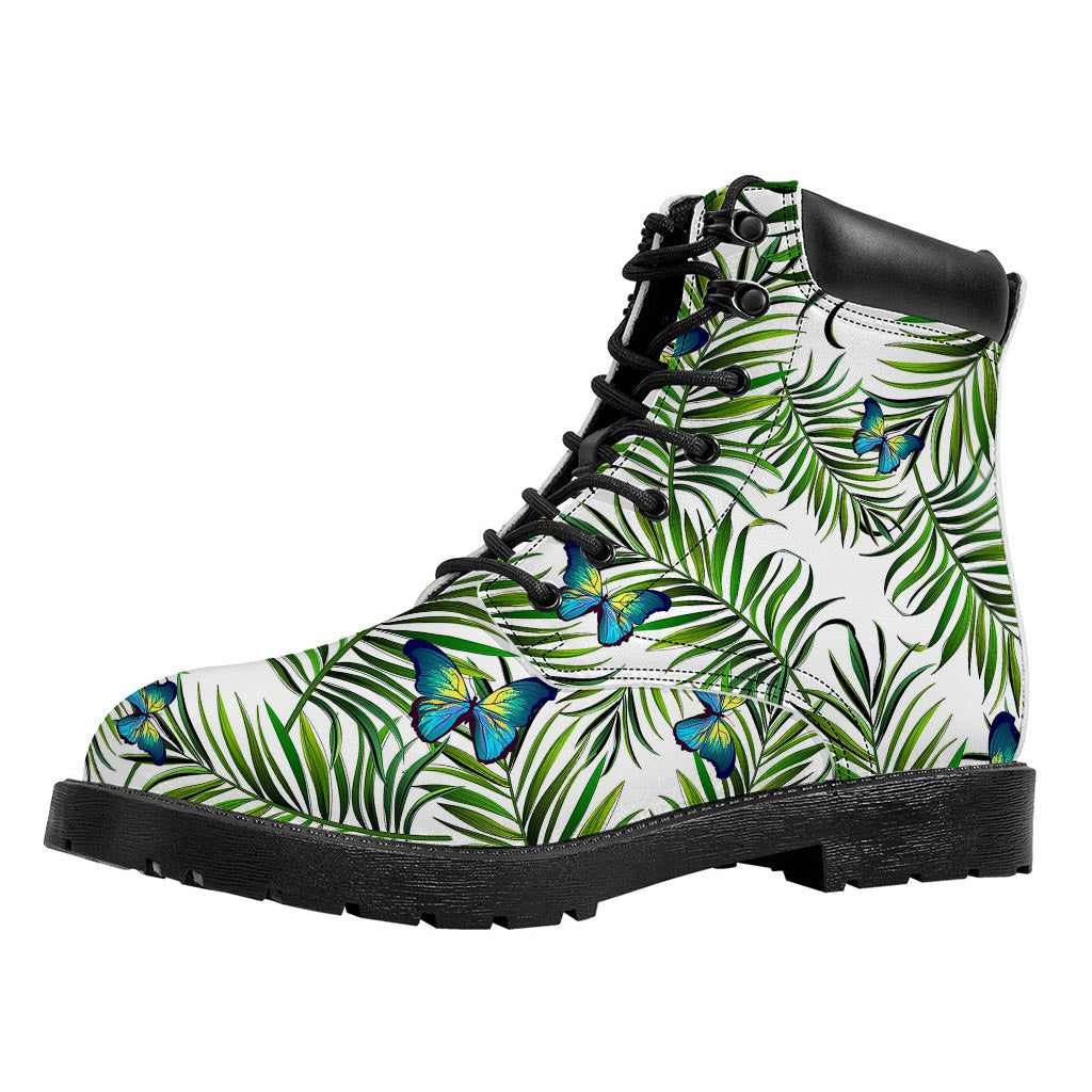 Tropical Butterfly Pattern Print Work Boots