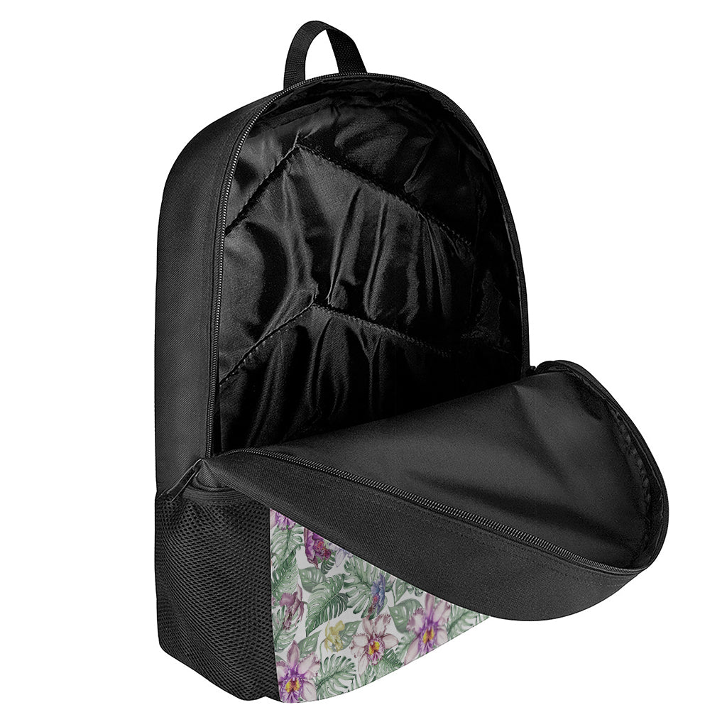 Tropical Cattleya Pattern Print 17 Inch Backpack