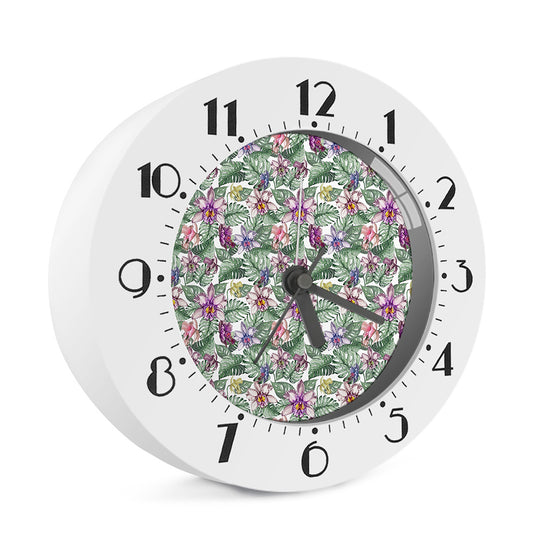 Tropical Cattleya Pattern Print Alarm Clock