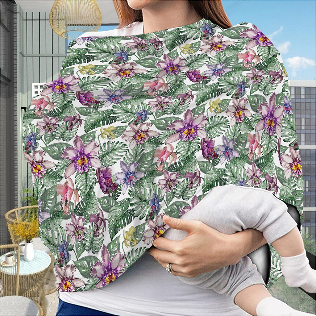 Tropical Cattleya Pattern Print Baby Seat Cover