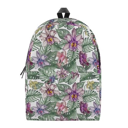 Tropical Cattleya Pattern Print Backpack