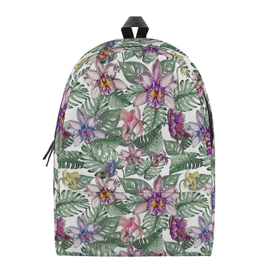 Tropical Cattleya Pattern Print Backpack