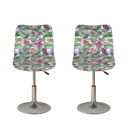Tropical Cattleya Pattern Print Bar Stool Covers