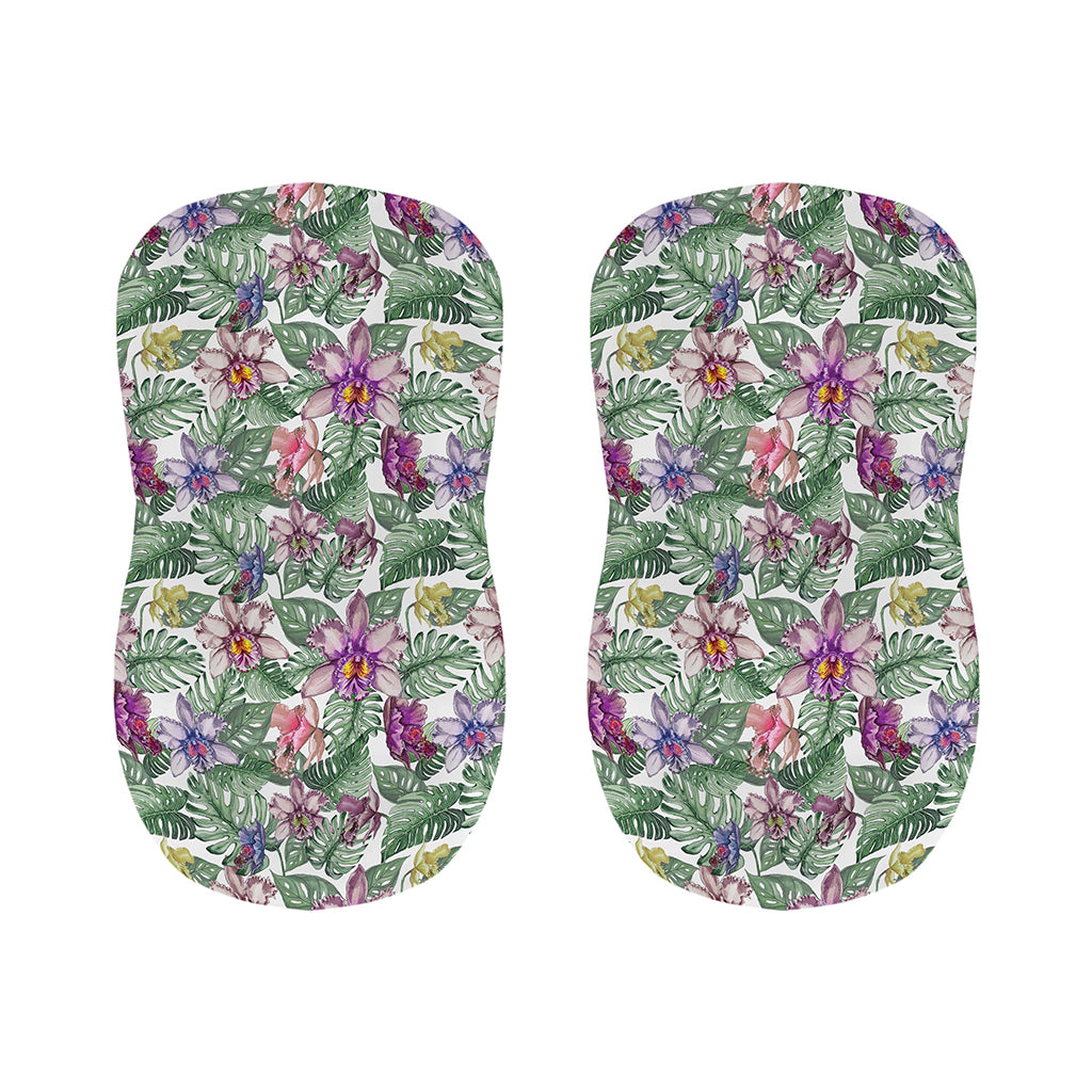 Tropical Cattleya Pattern Print Bar Stool Covers