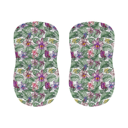 Tropical Cattleya Pattern Print Bar Stool Covers
