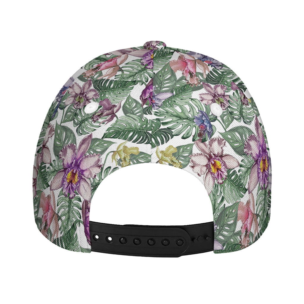 Tropical Cattleya Pattern Print Baseball Cap