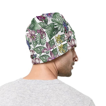Tropical Cattleya Pattern Print Beanie